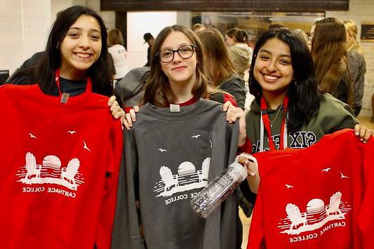 Caption could be: Students at the 2022 Aspire Conference could create custom sweatshirts and T-sh...