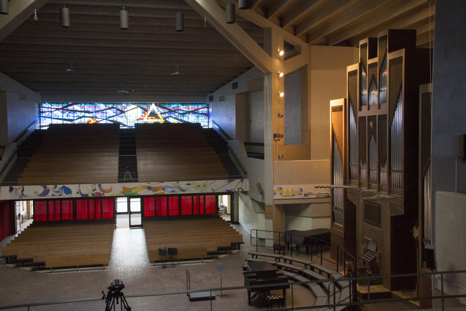 A.F. Siebert Chapel is located in the center of campus, it is the primary space in which the Cart...