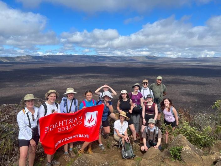Students and faculty on the 2023 study tour to the Galápagos Islands.